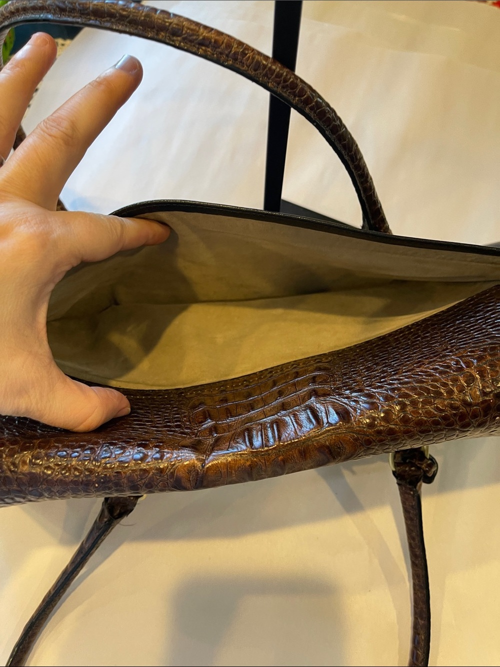 VTG Brahmin Tuscany Collection shoulder bag croc embossed leather standup bag - Picture 5 of 13